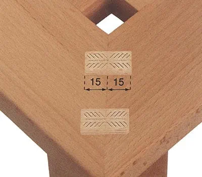 Hloubku frézování nastavte na 15 mm.