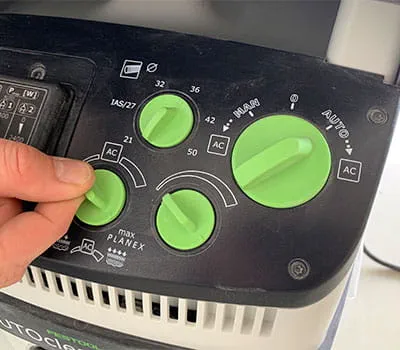 Provedení nastavení na vysavači